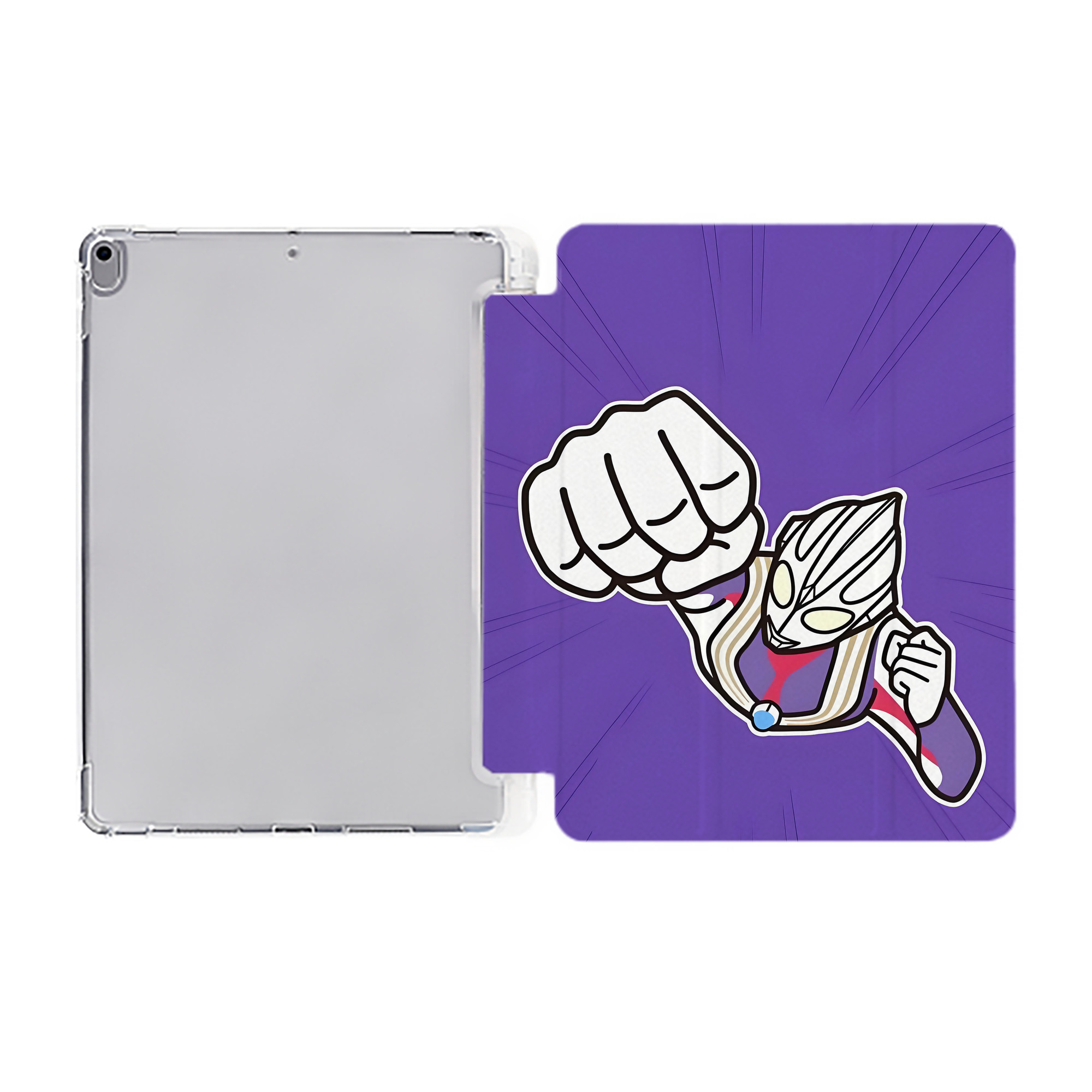 （画像用） ウルトラマン Ultraman IPad ケース ペン収納付き 三つ折りスタンド PUレザー×シリコン 対応機種9.5/10.5/10.9インチ